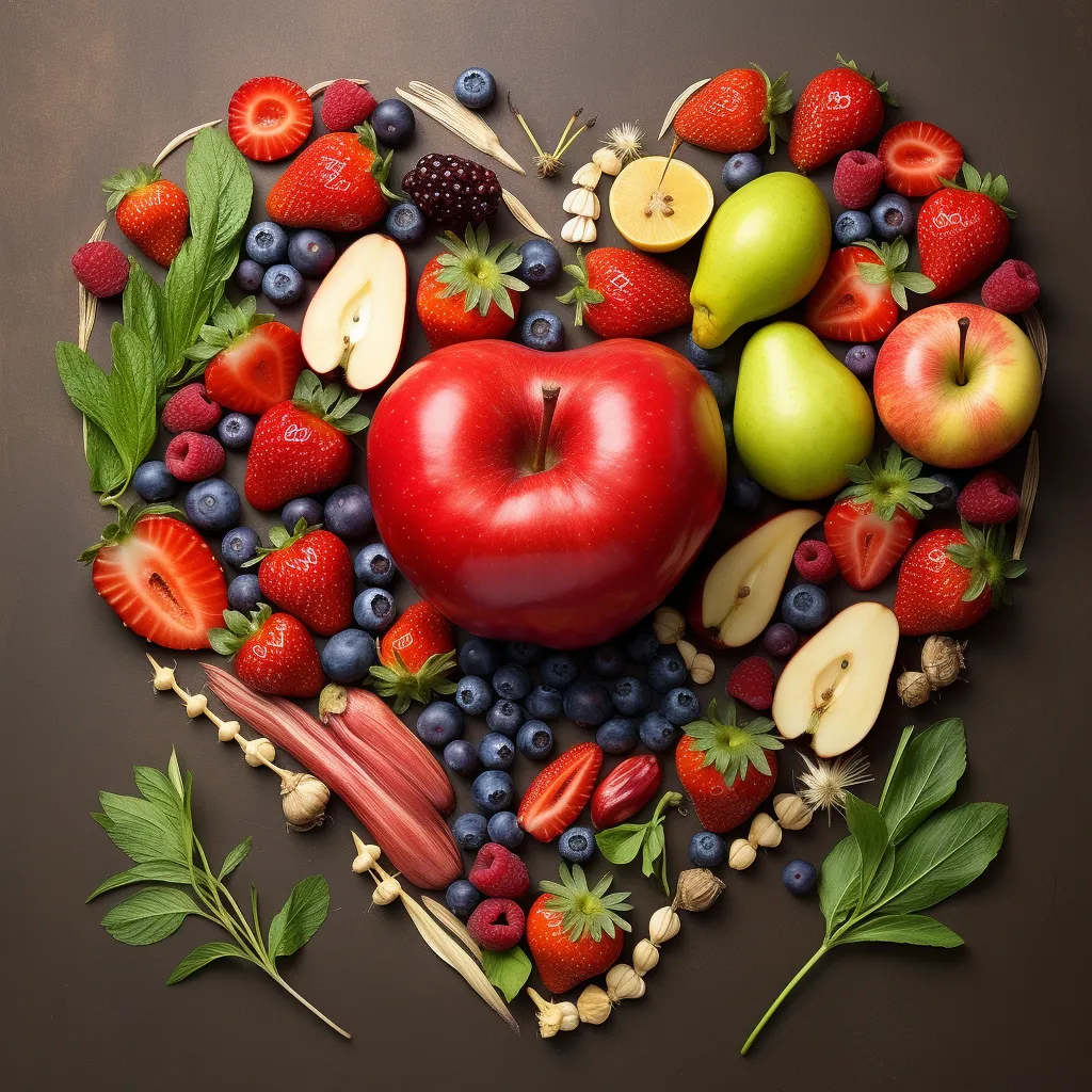 фото сердце из фруктов